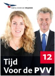 Affiche voor PVV Zuid-Holland, met lijsttrekker Vicky Maeijer.