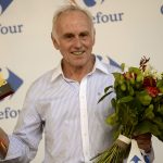 2015-07-04 18:52:13 Dutch former cyclist Joop Zoetemelk receives a trophy on the podium at the end of the 13.8 km individual time-trial, the first stage of the 102nd edition of the Tour de France cycling race on July 4, 2015, in Utrecht, The Netherlands.  AFP PHOTO / JEFF PACHOUD