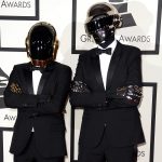 2014-01-26 17:48:53 epa04044709 A picture dated 26 January 2014 shows French electronic music duo Daft Punk arriving at the 56th annual Grammy Awards held at the Staples Center in Los Angeles, California, USA. Daft Punk ruled the Grammy Awards 2014, winning five trophies, including Album of the Year for their seminal recording 'Random Access Memories.' Daft Punk also won Record of the Year for their infectious club anthem 'Get Lucky,' which won them the trophy for Best Pop Group performance as well. 'Random Access Memories' also picked up Best Dance/Electronica Album and Best Engineered Album. EPA/MICHAEL NELSON